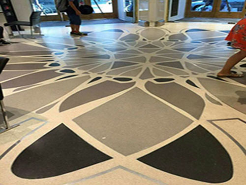 河北石家莊商場(chǎng)做了高端藝術(shù)無(wú)機(jī)磨石地坪的效果！