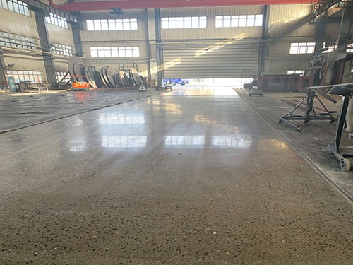 河北石家莊閥門廠車間地面固化施工后效果！